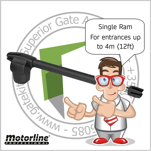 Motorline LINCE Single Leaf Gate Kit - For Entrances up to 4m (12ft)