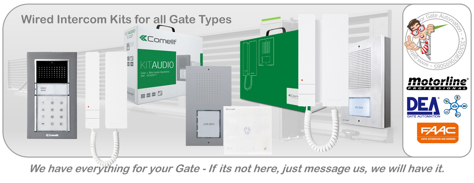 Wired Intercom Kits for all Gate Types