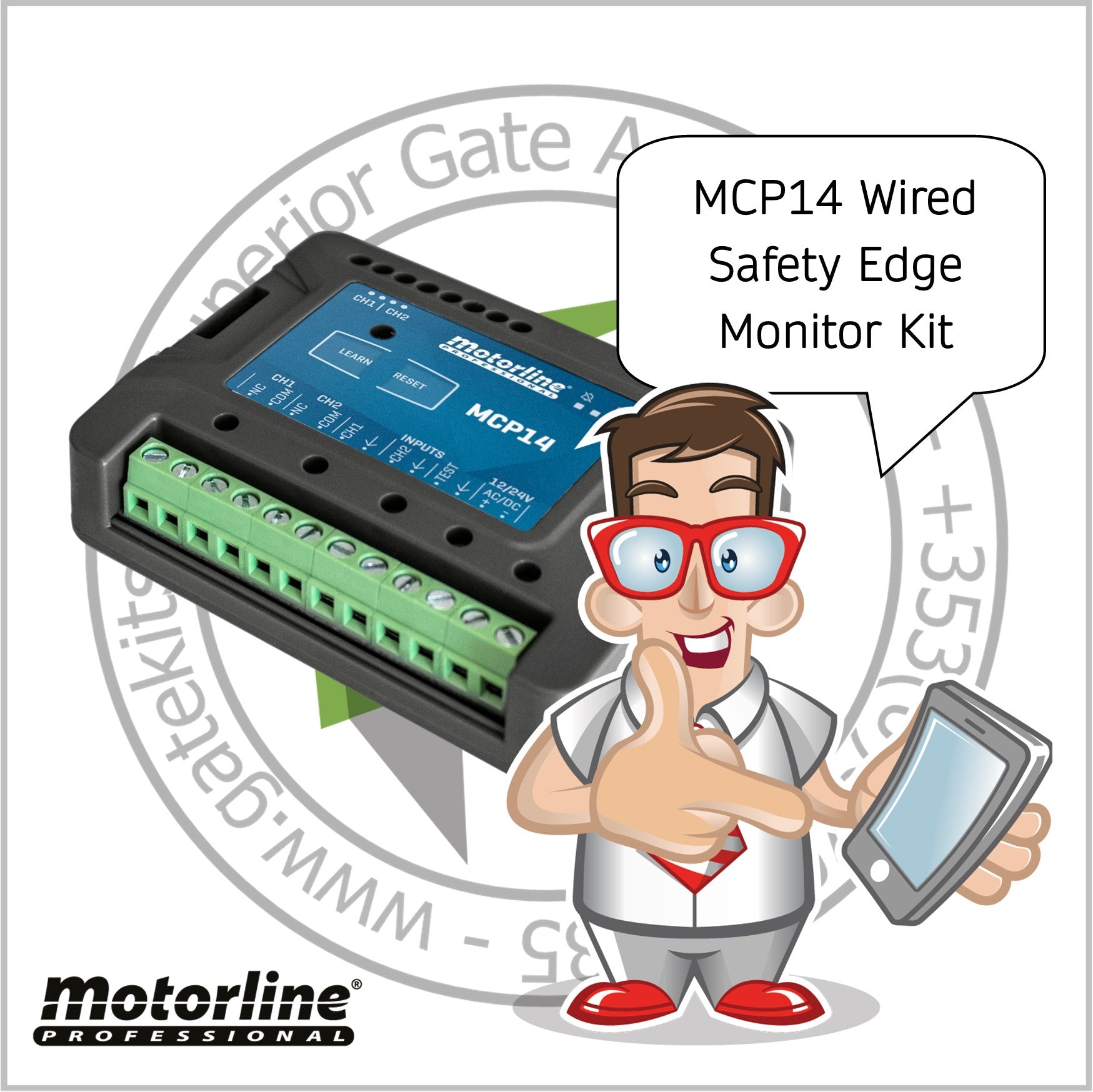 Motorline MCP14 Controller for 8k2 resistive safety bands