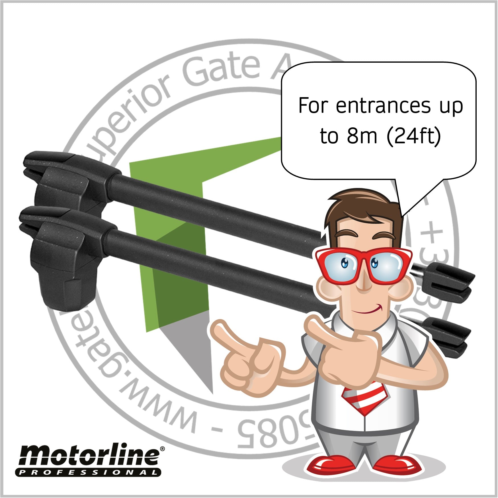 Motorline LINCE Double Leaf Gate Kit - For Entrances up to 5m (15ft)