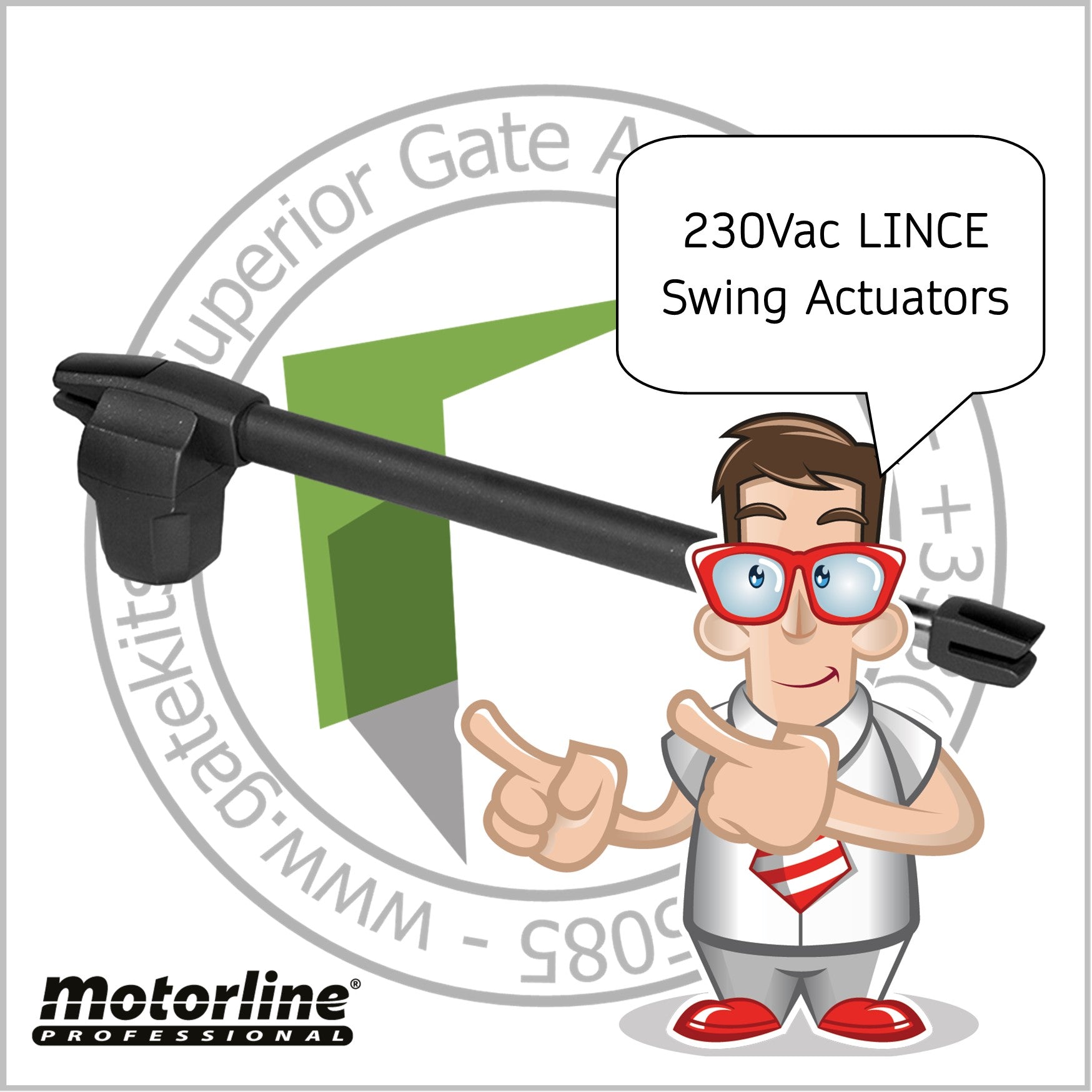 Motorline LINCE Single Leaf Gate Kit - For Entrances up to 4m (12ft)
