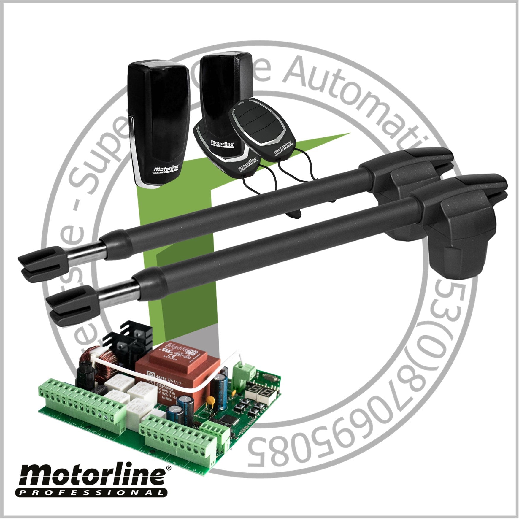 Motorline LINCE Double Leaf Gate Kit - For Entrances up to 8m (24ft)