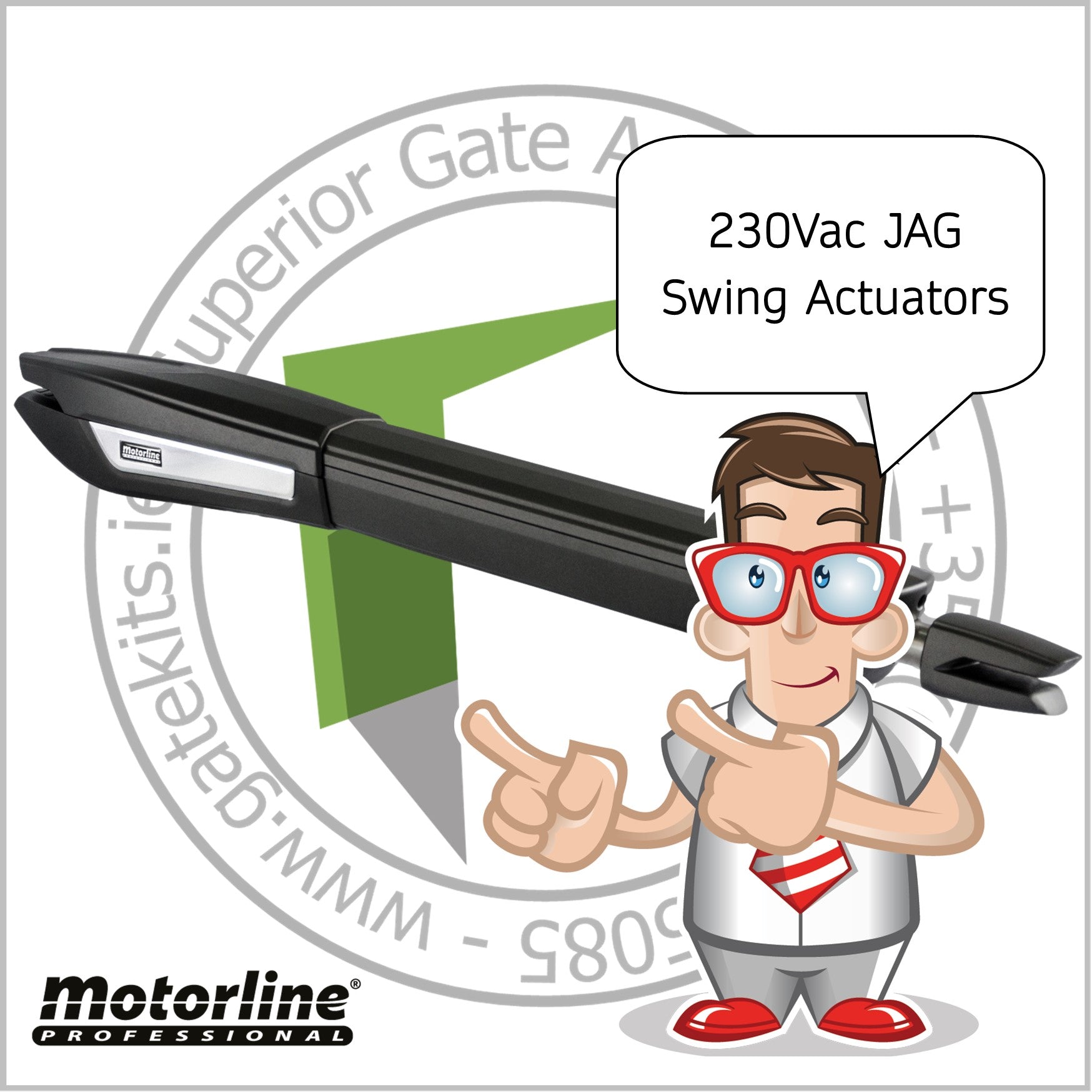 Motorline JAG Single Leaf Gate Kit - For Entrances up to 6m (18ft)