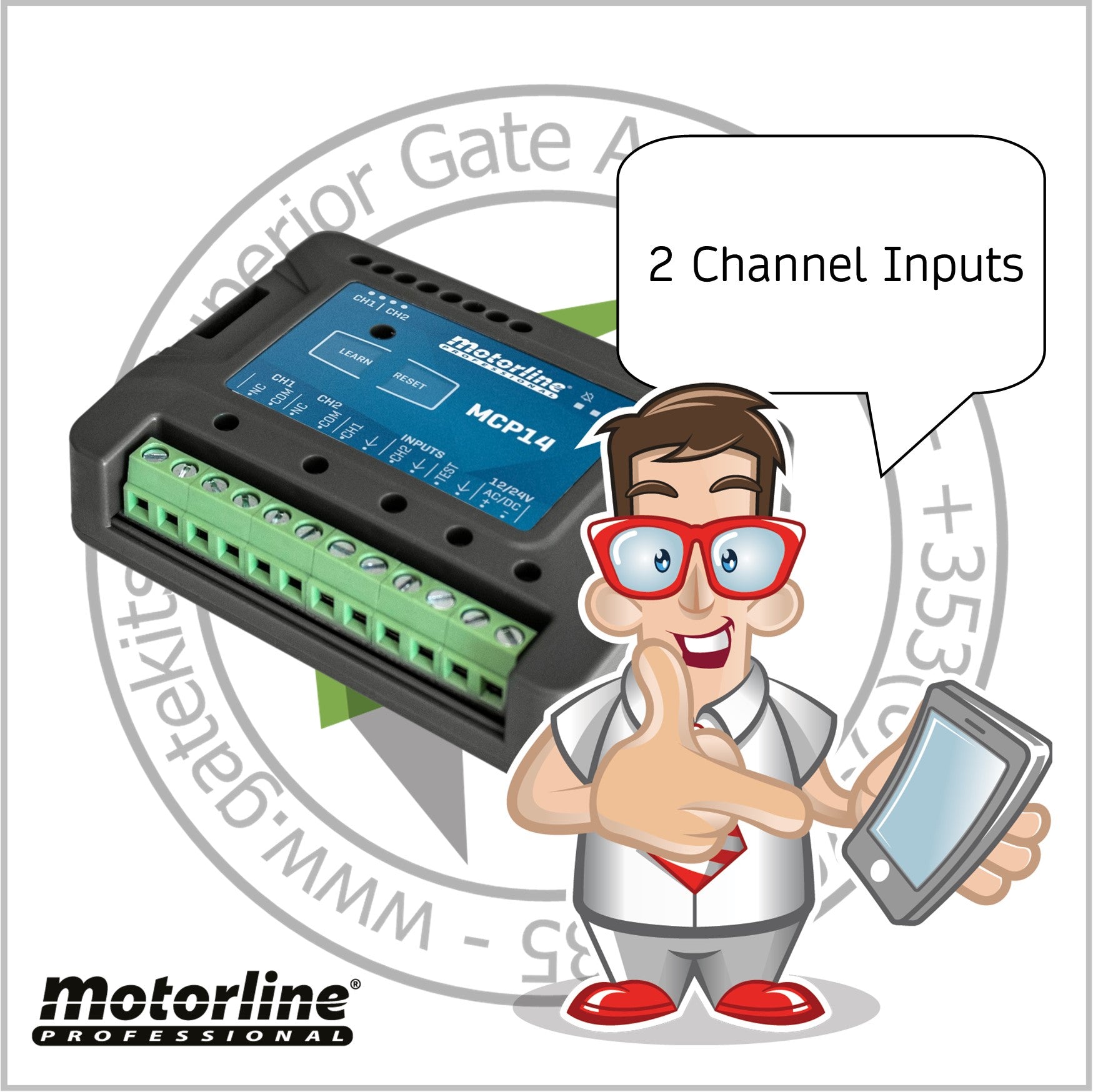 Motorline MCP14 Controller for 8k2 resistive safety bands
